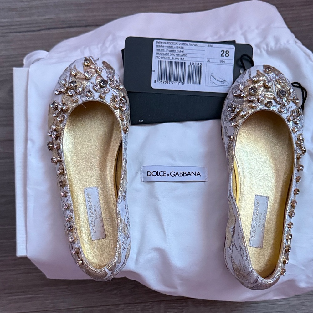 Dolce & Gabbana Women's Gold and Silver Embellished Loafers